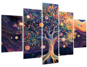 Obraz – Fialový strom plný energie (150x105 cm)