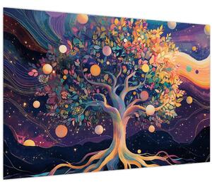 Obraz – Fialový strom plný energie (90x60 cm)