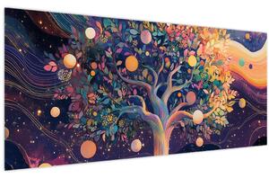 Obraz – Fialový strom plný energie (120x50 cm)
