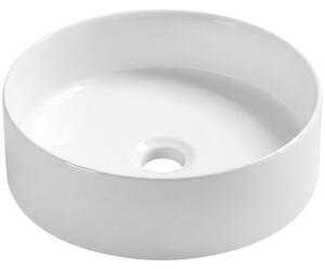CERANO - Umývadlo keramické Pinto - na dosku - biela lesklá - Ø 35,2 cm