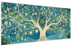Obraz – Magický strom so špirálami (120x50 cm)