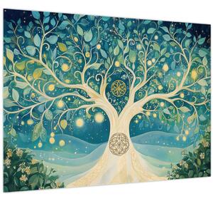 Obraz – Magický strom so špirálami (70x50 cm)