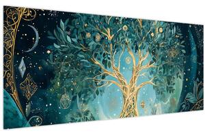 Obraz – Strom života vo vesmíre (120x50 cm)