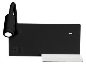 Nástenné LED svietidlo Shelf, 1x LED 4+5+2w, 4000k, b/w, vypínač