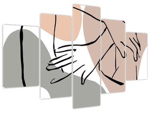 Obraz - Woman body line art N⁰2 (150x105 cm)