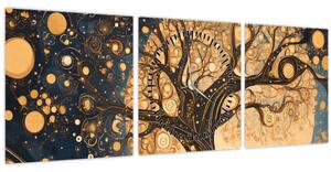 Obraz – Surrealistický strom (s hodinami) (90x30 cm)