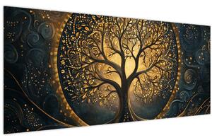 Obraz – Strom so zlatou aurou (120x50 cm)