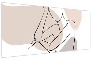 Obraz - Woman body line art N⁰1 (120x50 cm)