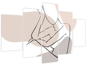 Obraz - Woman body line art N⁰1 (150x105 cm)