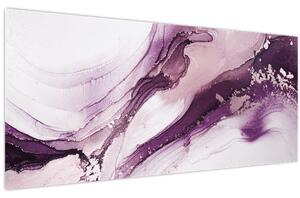 Obraz - Purple fluid art (120x50 cm)