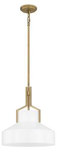 Quoizel QZ-BRECKEN-2P-AB-OPAL - Luster na tyči BRECKEN 2xE27/60W/230V zlatý/biely