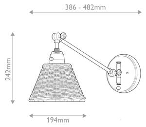 Hinkley HK-ARTI-1W-BK-NR-Bodové nástenné svietidlo ARTI 1xE27/60W/230V čierna/hnedá