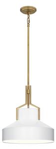 Quoizel QZ-BRECKEN-2P-AB-OPAL - Luster na tyči BRECKEN 2xE27/60W/230V zlatý/biely
