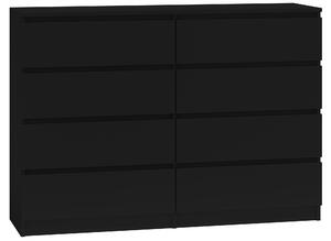 TOPSHOP Komoda MALWA M8, čierna, 140 cm