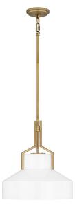 Quoizel QZ-BRECKEN-2P-AB-OPAL - Luster na tyči BRECKEN 2xE27/60W/230V zlatý/biely