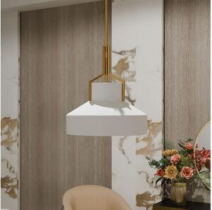 Quoizel QZ-BRECKEN-2P-AB-OPAL - Luster na tyči BRECKEN 2xE27/60W/230V zlatý/biely