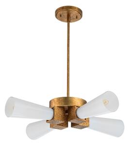 Elstead KRISTY-4P-DG-OPAL - Luster na tyči KRISTY 4xE27/40W/230V medený