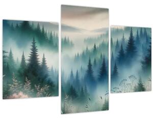Obraz - Lesná krajina s hmlou (90x60 cm)