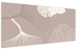 Obraz - Béžové listy N⁰1 (120x50 cm)