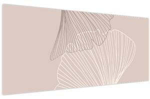 Obraz - Béžové listy N⁰2 (120x50 cm)