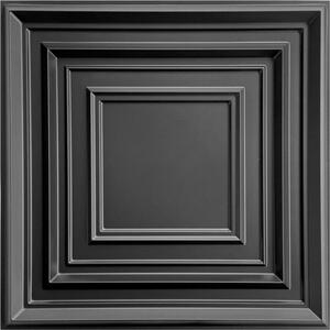 Obkladové panely 3D PVC ROMA D145 čierne, cena za kus, rozmer 500 x 500 mm, ROMA čierne, IMPOL TRADE