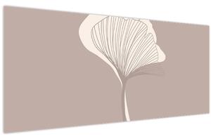 Obraz - Béžové listy N⁰3 (120x50 cm)