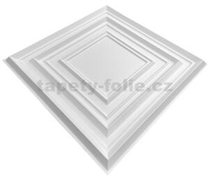 Obkladové panely 3D PVC ROMA D145 biele, cena za kus, rozmer 500 x 500 mm, ROMA biele, IMPOL TRADE
