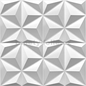 Obkladové panely 3D PVC STAR D177 biely, cena za kus, rozmer 500 x 500 mm, STAR biely, IMPOL TRADE