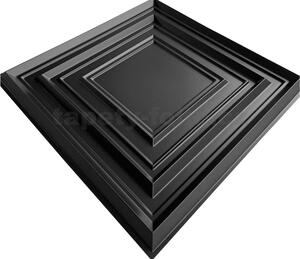 Obkladové panely 3D PVC ROMA D145 čierne, cena za kus, rozmer 500 x 500 mm, ROMA čierne, IMPOL TRADE