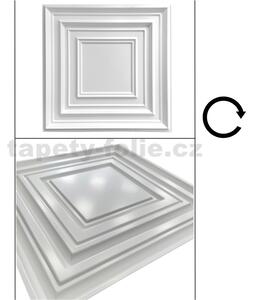 Obkladové panely 3D PVC ROMA D145 biele, cena za kus, rozmer 500 x 500 mm, ROMA biele, IMPOL TRADE