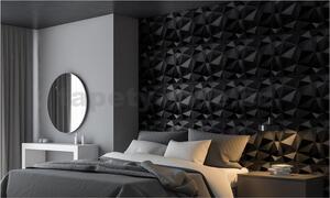 Obkladové panely 3D PVC DIAMANT D094 čierny, cena za kus, rozmer 500 x 500 mm, DIAMANT čierny, IMPOL TRADE