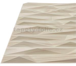 Obkladové panely 3D PVC RAMZES D125 svetlo hnedý, cena za kus, rozmer 500 x 500 mm, RAMZES svetlo hnedý, IMPOL TRADE