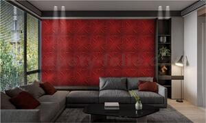 Obkladové panely 3D PVC BRILLANT D126 červený, cena za kus, rozmer 500 x 500 mm, BRILLANT červený, IMPOL TRADE