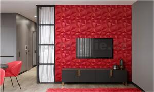 Obkladové panely 3D PVC DIAMANT D094 červený, cena za kus, rozmer 500 x 500 mm, DIAMANT červený, IMPOL TRADE