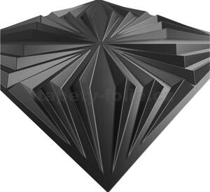 Obkladové panely 3D PVC BRILLANT D126 čierny, cena za kus, rozmer 500 x 500 mm, BRILLANT čierny, IMPOL TRADE