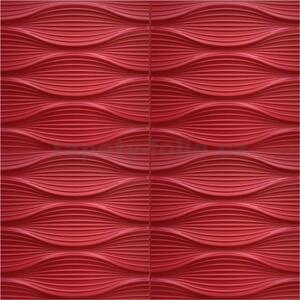 Obkladové panely 3D PVC DNA D130 červený, cena za kus, rozmer 500 x 500 mm, DNA červený, IMPOL TRADE