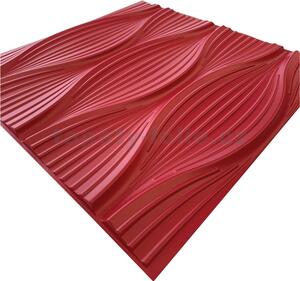 Obkladové panely 3D PVC DNA D130 červený, cena za kus, rozmer 500 x 500 mm, DNA červený, IMPOL TRADE