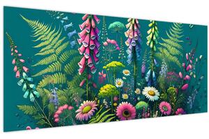 Obraz - Lúčne kvety (120x50 cm)