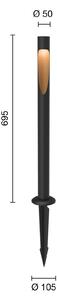 Louis Poulsen Flindt 827 70cm čierna zemná lampa 24V