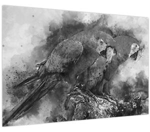 Obraz - Akvareloví papagáje (90x60 cm)