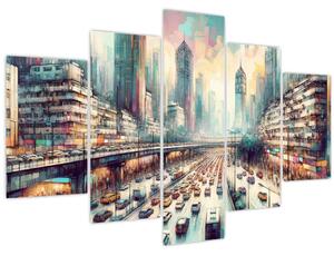 Obraz - Život veľkomesta (150x105 cm)
