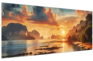 Obraz - Pohľad z pláže (120x50 cm)