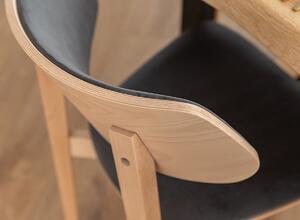 MOOD SELECTION Como Čalúnená stolička sivá s drevenými nohami RIV96