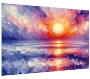 Obraz - Farebný umelecký západ slnka (90x60 cm)