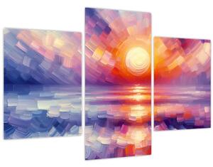Obraz - Farebný umelecký západ slnka (90x60 cm)