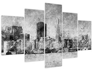 Obraz - Coffee art city (150x105 cm)