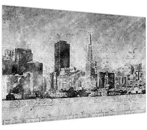 Obraz - Coffee art city (90x60 cm)