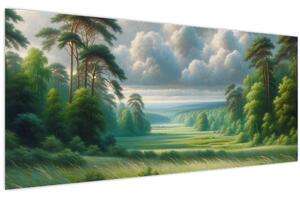 Obraz - Zelená krajina (120x50 cm)