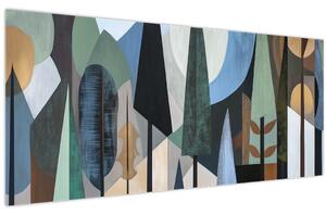 Obraz - Prírodná geometrická abstrakcia II. (120x50 cm)