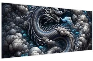 Obraz – Drak v dyme (120x50 cm)